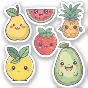 Pegatinas de frutas de Kawaii