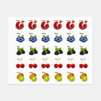 Pegatinas de frutas ricas diseñan etiquetas escola