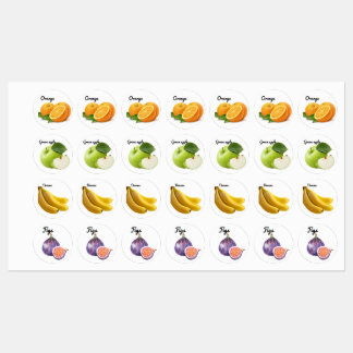 Pegatinas de frutas ricas diseñan etiquetas escola