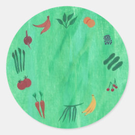 Pegatinas de frutas y verduras coloridas