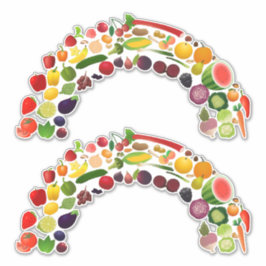 Pegatinas de frutas y verduras del arcoiris