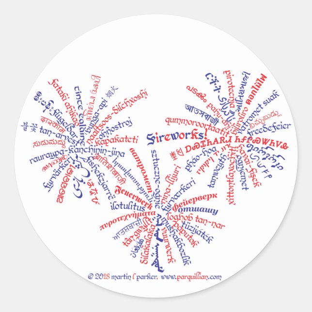 Pegatinas de Fuegos Artificiales Típicos de EE. UU (Anverso)