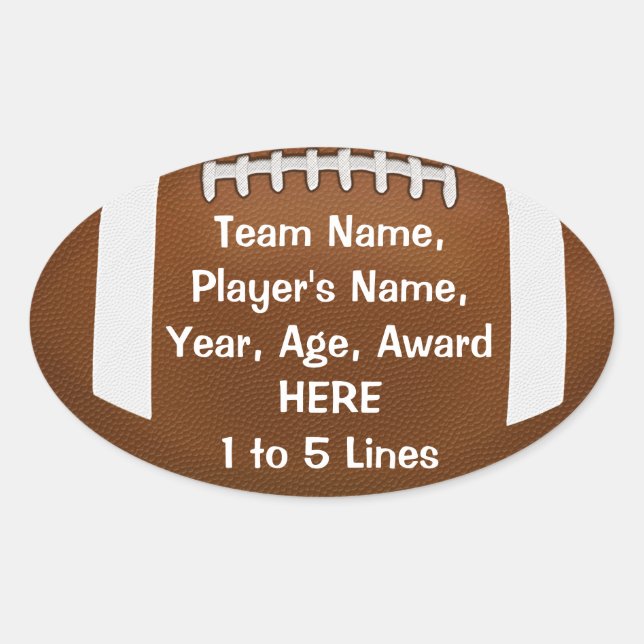 Pegatinas de fútbol personalizados 1 - 5 líneas de (Anverso)