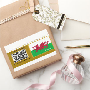 Pegatinas de Gales, Código QR moderno, Bandera de