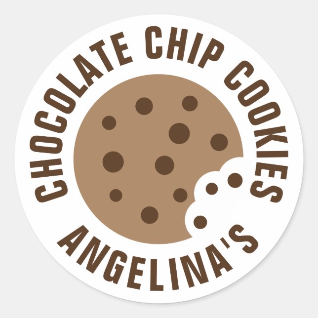 Pegatinas de galletas de chips de chocolate con no (Anverso)
