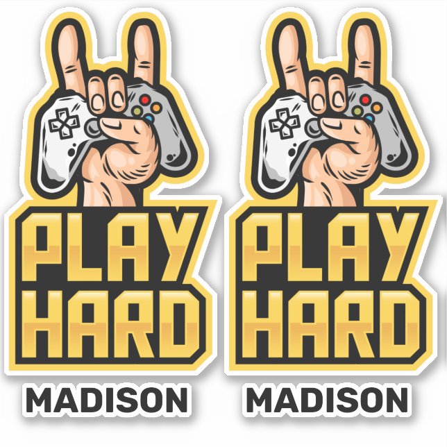 Pegatinas de Gamer de nombres personalizados (Anverso)