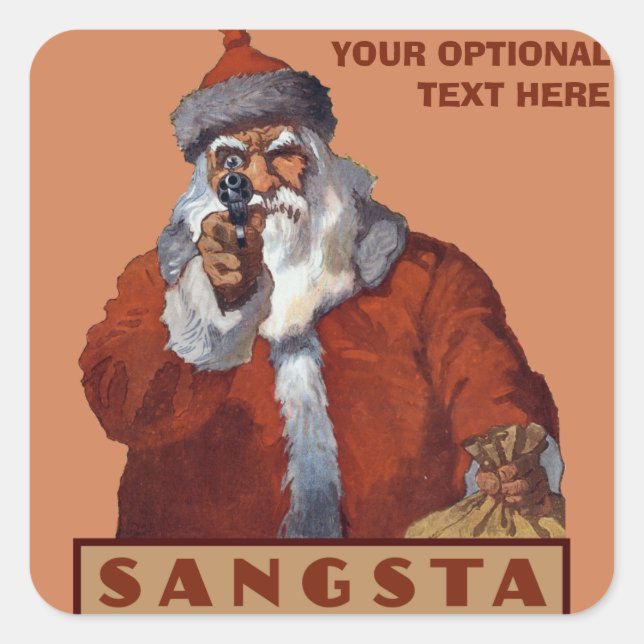 Pegatinas de Gangsta Santa personalizado (Anverso)