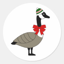 Pegatinas de ganso canadiense de Navidad