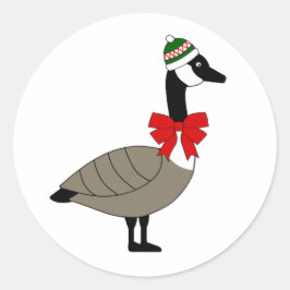 Pegatinas de ganso canadiense de Navidad
