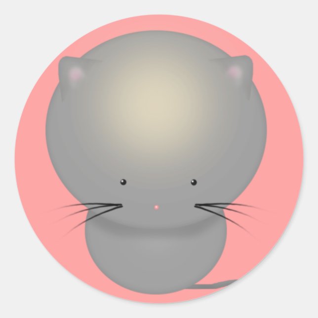 Pegatinas de gatito gris pequeño (Anverso)