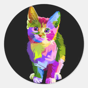 pegatinas de gatitos arco iris