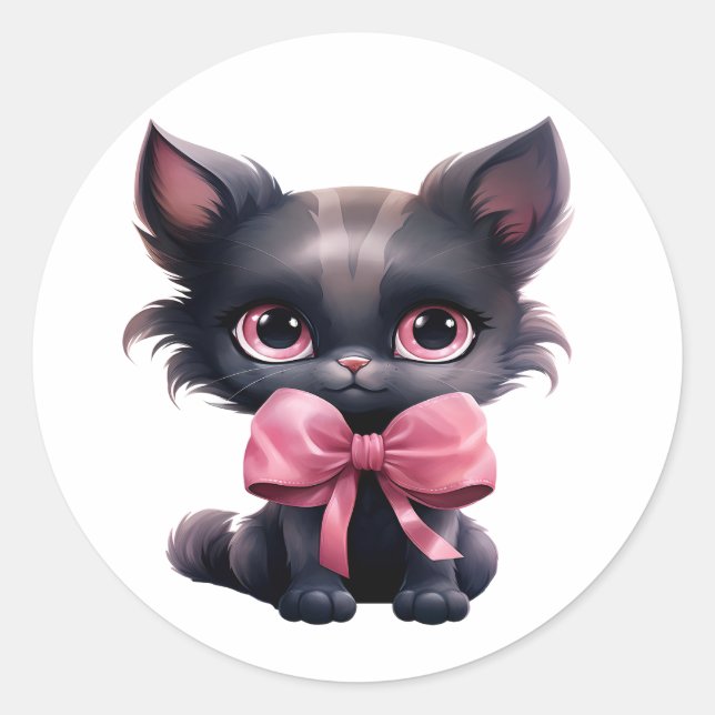 Pegatinas de gatitos negros (Anverso)