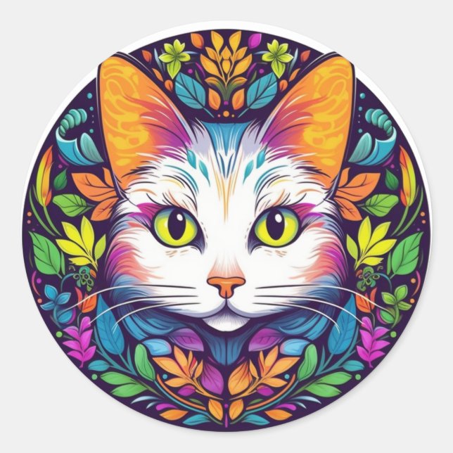 Pegatinas de gato blanco (Anverso)