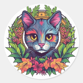 Pegatinas de gato coloridas