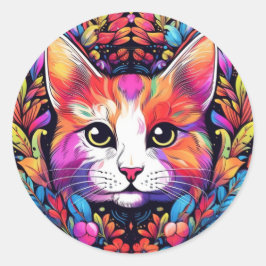 Pegatinas de gato coloridas