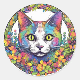 Pegatinas de gato coloridas