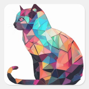 Pegatinas de gato coloridas