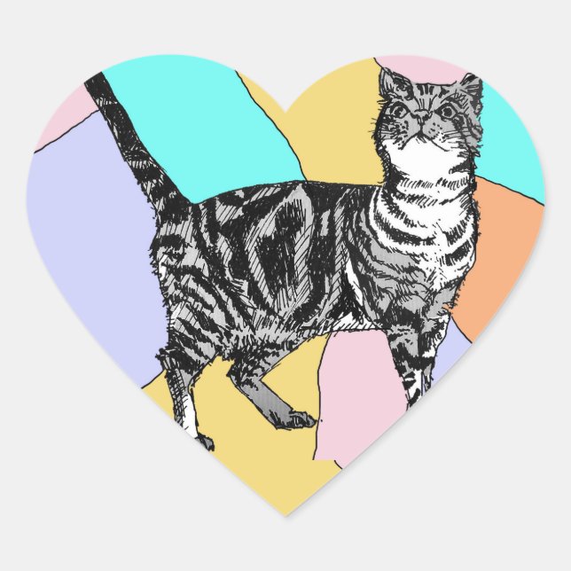Pegatinas de gato de Tabby Mint Cute mascotas conj (Anverso)