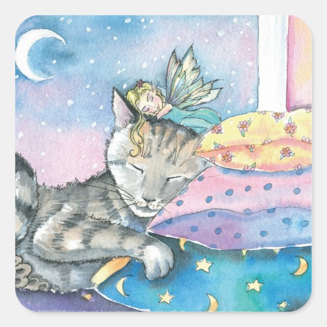 Pegatinas de gato de Timmy's Fairy Tabby (Anverso)