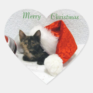 Pegatinas de gato/gatito de la Navidad de Holley