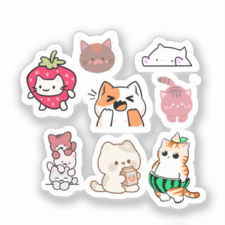 Pegatinas de gato lindos – Colección de pegatinas
