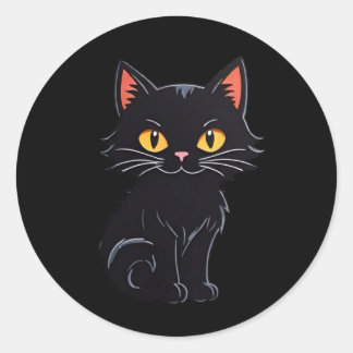 Pegatinas de gato negro de Halloween de dibujos an