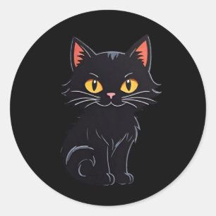 Pegatinas de gato negro personalizado Halloween