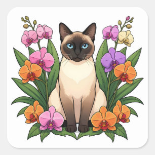 pegatinas de gato siamés de ojos azules lindos