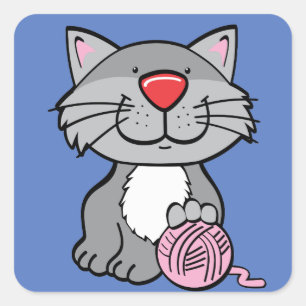 pegatinas de gato y lana