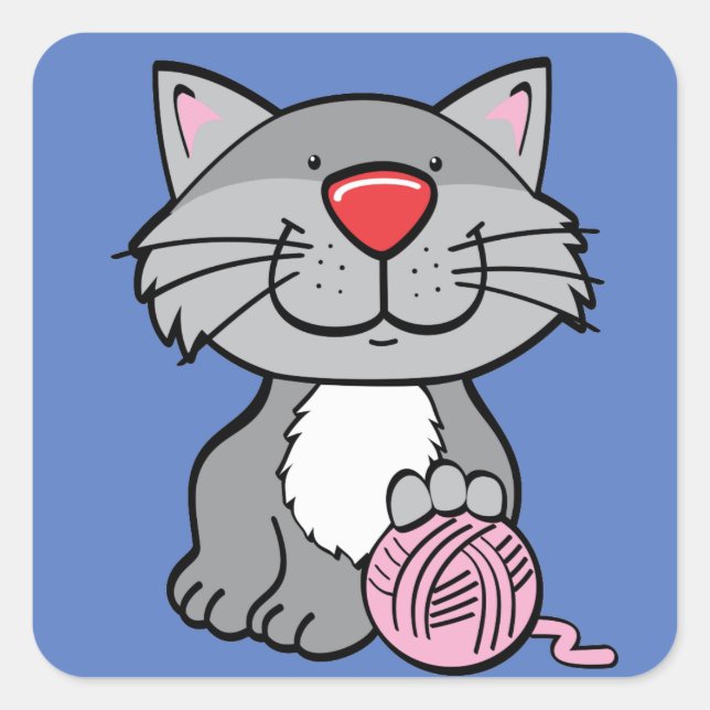 pegatinas de gato y lana (Anverso)