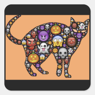 pegatinas de gatos de emoji de halloween