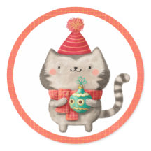 Pegatinas de gatos de Navidades hábiles