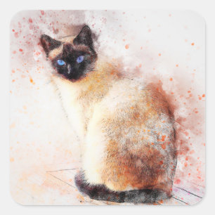 pegatinas de gatos de siamés