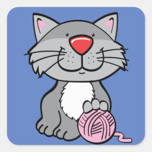 pegatinas de gatos e hilados
