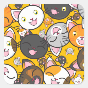 pegatinas de gatos felices