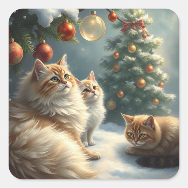Pegatinas de gatos festivos (Anverso)