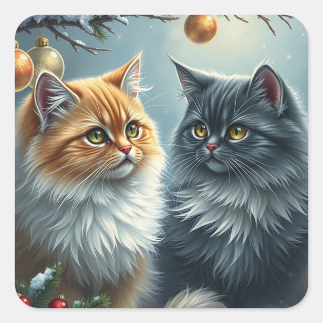 Pegatinas de gatos festivos (Anverso)