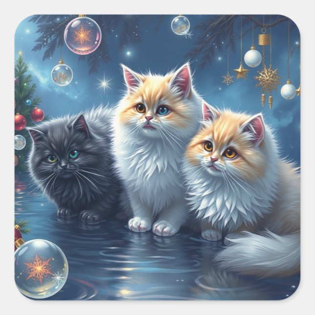 Pegatinas de gatos festivos (Anverso)