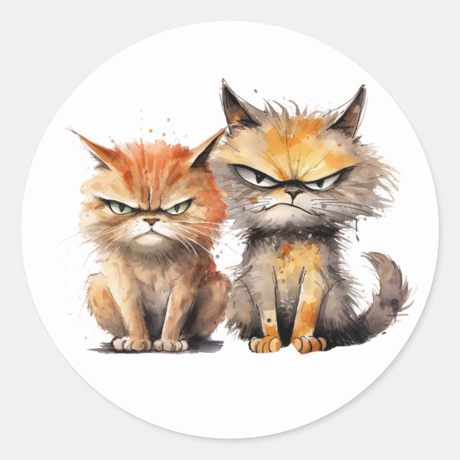 Pegatinas de Gatos Grumpy (Anverso)
