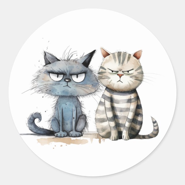 Pegatinas de Gatos Grumpy (Anverso)