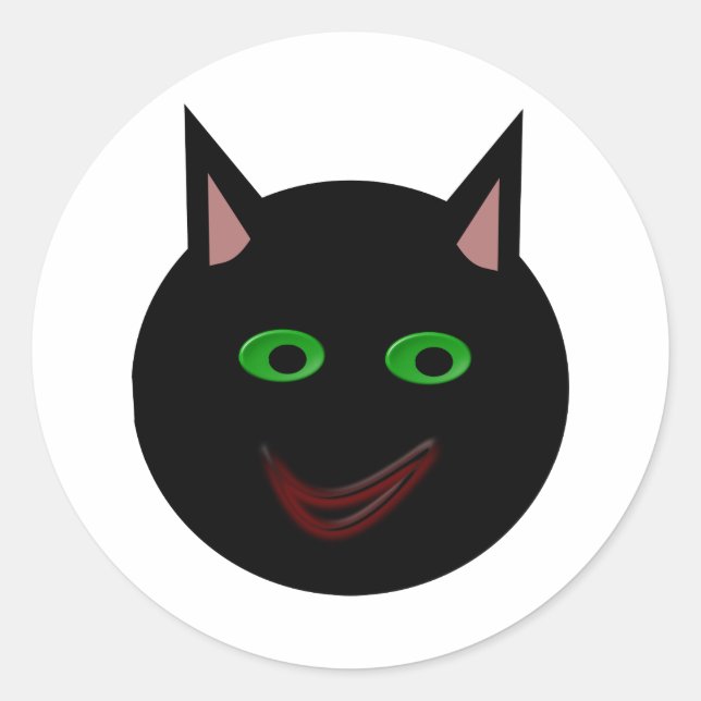 Pegatinas de gatos negros de Halloween (Anverso)