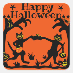 Pegatinas de gatos primitivos de Halloween