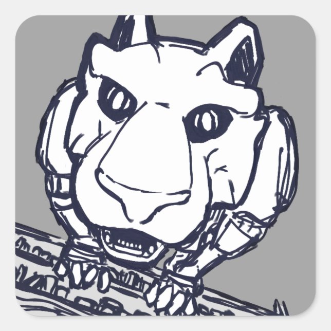 Pegatinas de gatos robot de biblioteca (Anverso)