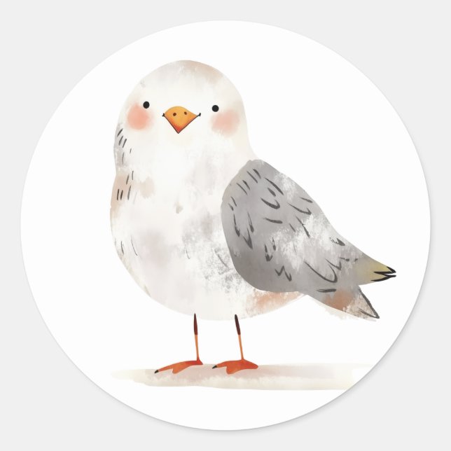 Pegatinas de Gaviota Adorable (Anverso)