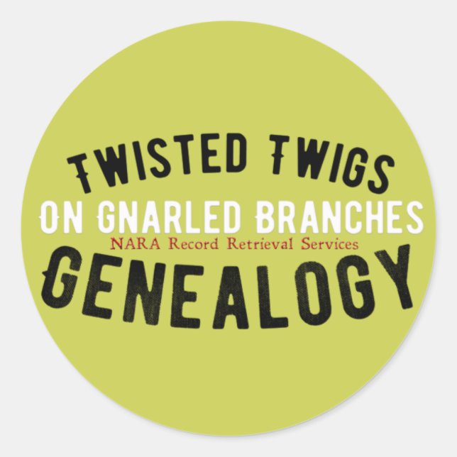 Pegatinas de Genealogía de Twigs Twisted (Anverso)