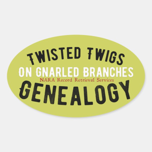 Pegatinas de Genealogía de Twigs Twisted (Anverso)