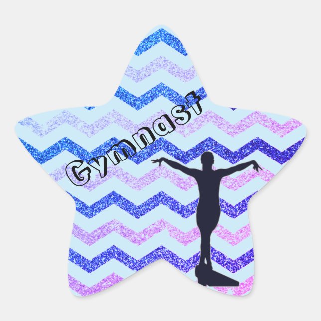 Pegatinas de Gimnasia Gimnasta Azul (Anverso)