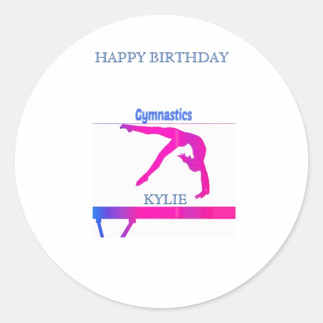 Pegatinas DE GIMNASTICA DE CUMPLEAÑOS, NOMBRE PERS (Anverso)
