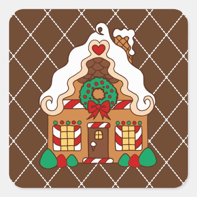 Pegatinas de Gingerbread House (Anverso)
