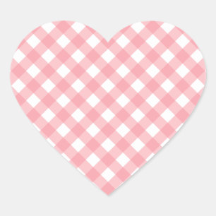 Pegatinas de Gingham Heart